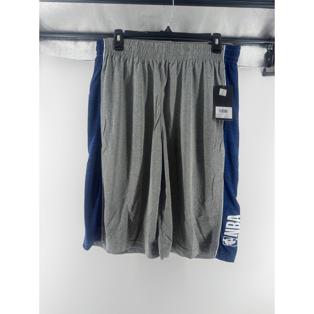 NBA Mens Basketball Shorts Gray Blue Space Dye Athletic Gym Size Large NWT
